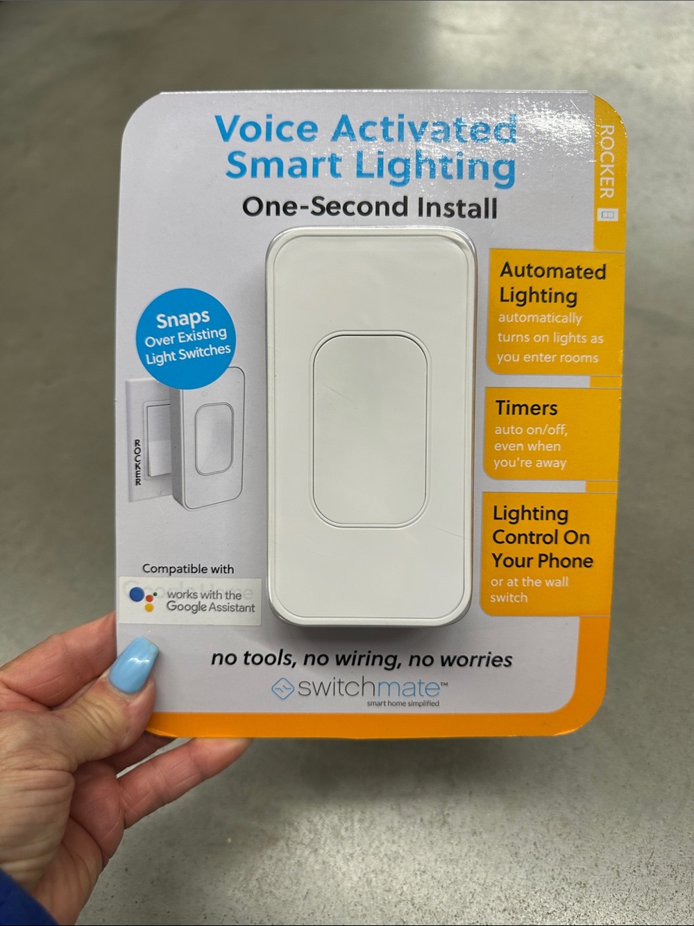 Voice Activated Smart Lighting Snap-On Switch - White